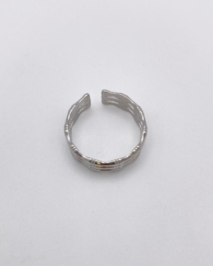 ANILLO AJUSTABLE BAMBÚ - ACERO INOXIDABLE