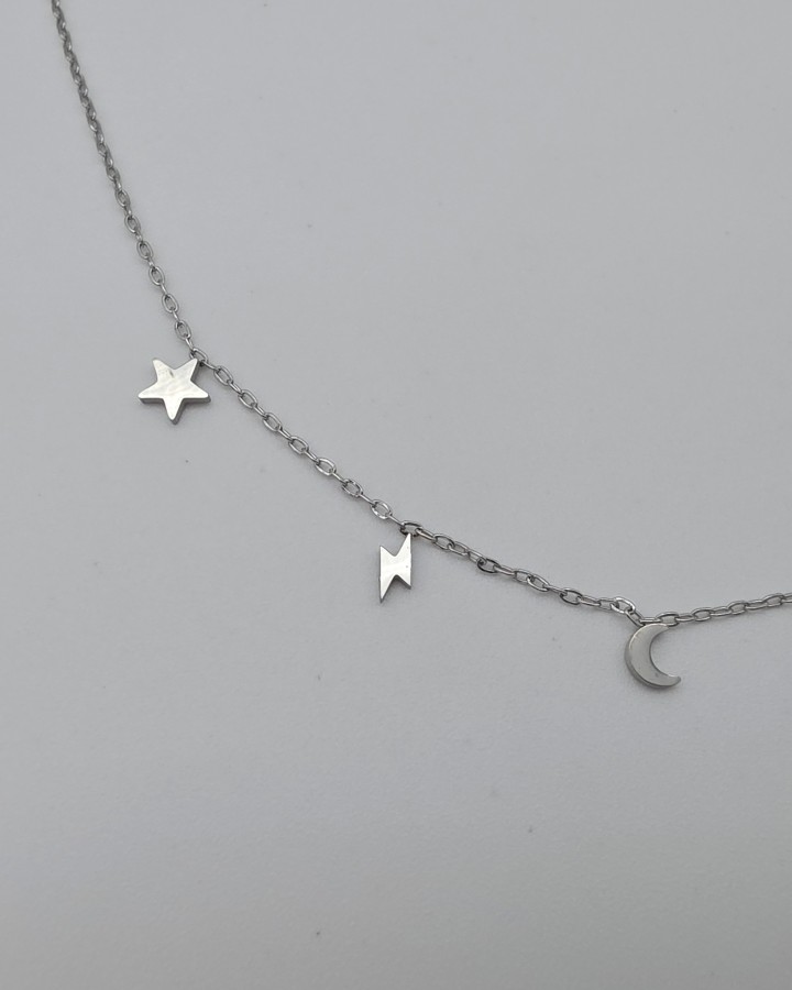 COLLAR CADENA FINA SISTEMA SOLAR - ACERO INOXIDABLE