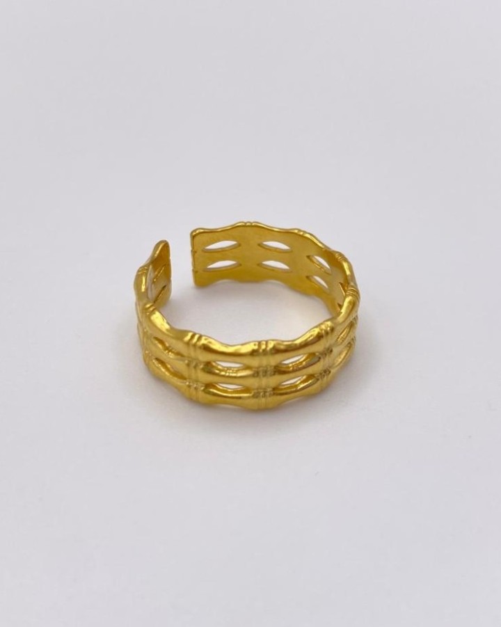 ANILLO AJUSTABLE BAMBÚ - ACERO INOXIDABLE