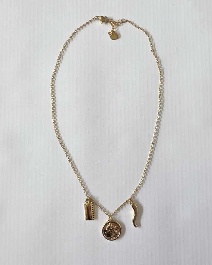 COLLAR CON CHARM DE MONEDA - ACERO INOXIDABLE