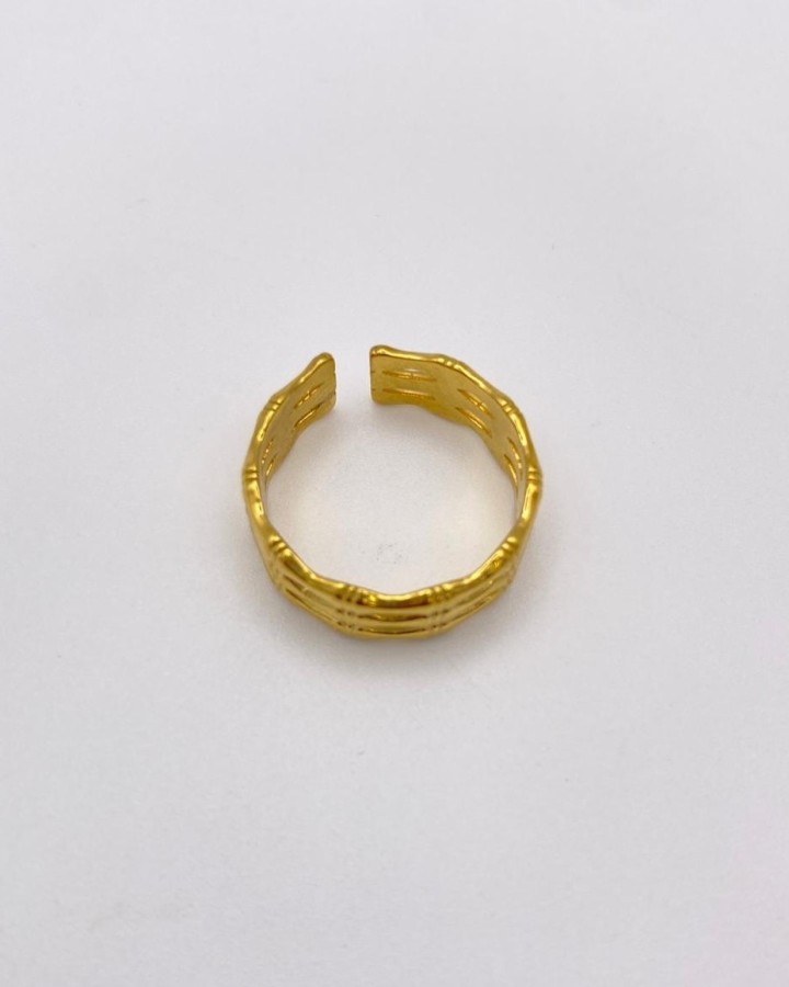 ANILLO AJUSTABLE BAMBÚ - ACERO INOXIDABLE