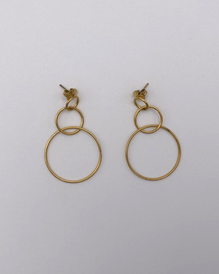 PENDIENTES LARGOS CÍRCULOS ENTRELAZADOS - ACERO INOXIDABLE