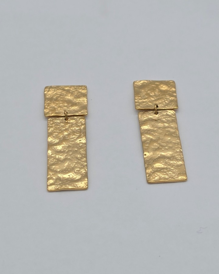 PENDIENTES DOBLES TEXTURA - ACERO INOXIDABLE