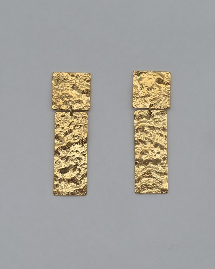 PENDIENTES DOBLES TEXTURA - ACERO INOXIDABLE