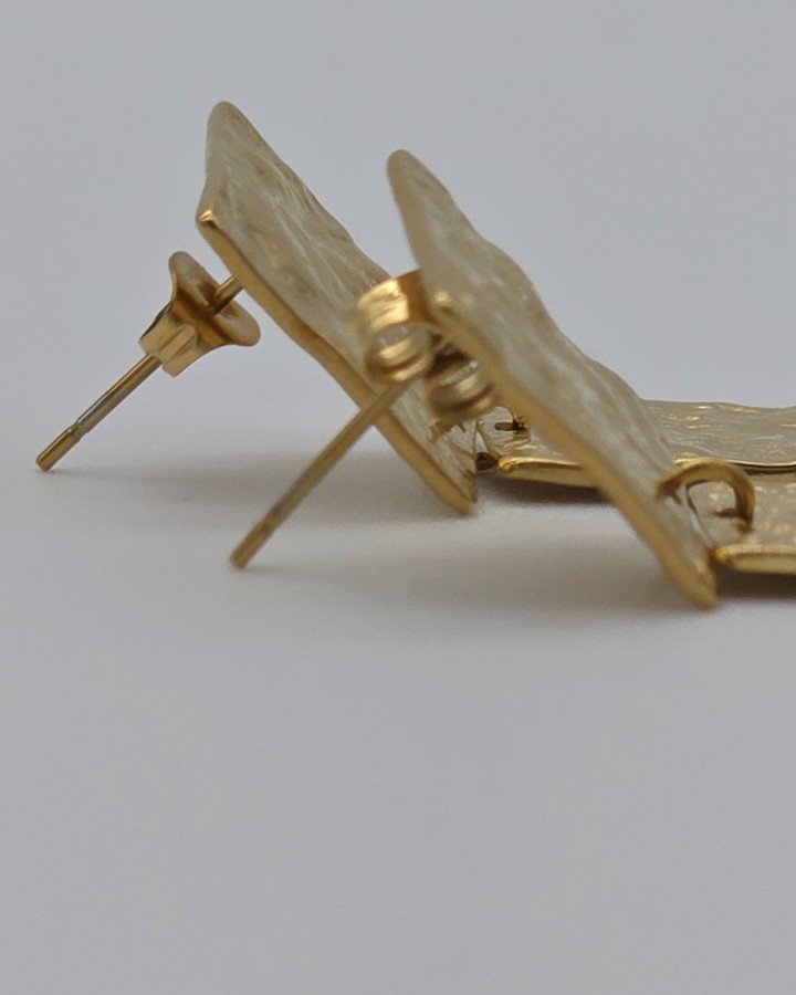 PENDIENTES DOBLES TEXTURA - ACERO INOXIDABLE