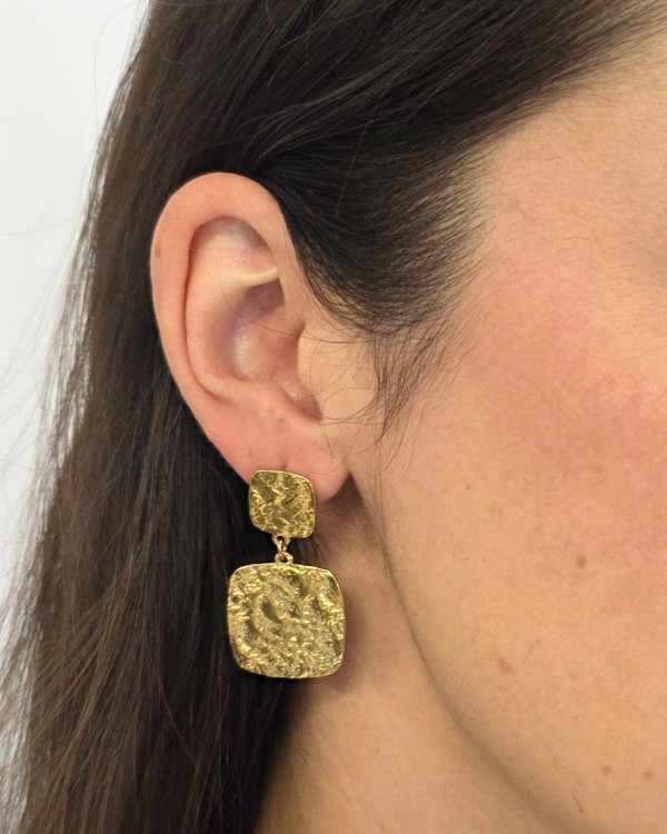 PENDIENTES DOBLES TEXTURA - ACERO INOXIDABLE