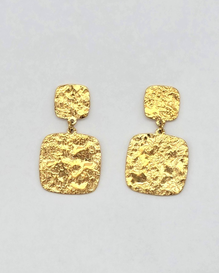 PENDIENTES DOBLES TEXTURA - ACERO INOXIDABLE