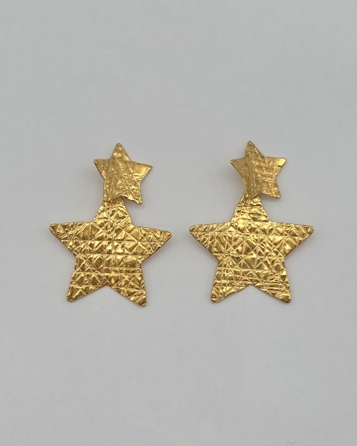 PENDIENTES ESTRELLAS TEXTURA - ACERO INOXIDABLE