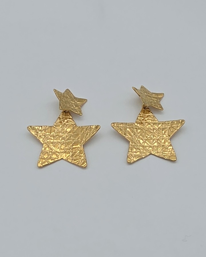PENDIENTES ESTRELLAS TEXTURA - ACERO INOXIDABLE