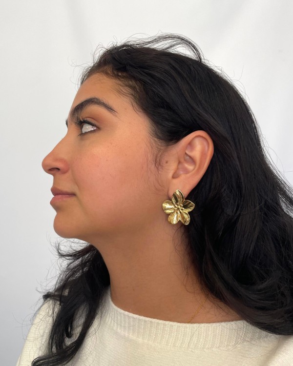 PENDIENTES FLOR - ACERO INOXIDABLE