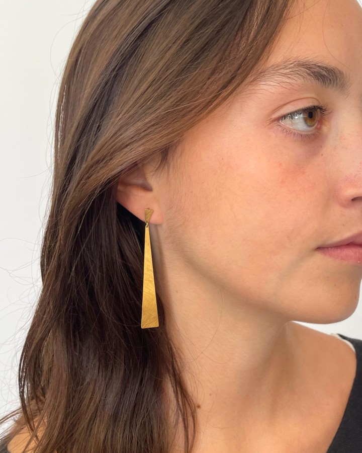 PENDIENTES LARGOS METALIZADOS RECTOS - ACERO INOXIDABLE