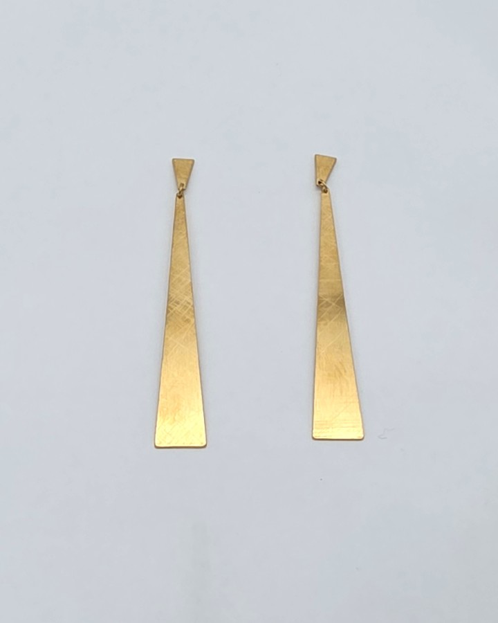 PENDIENTES LARGOS METALIZADOS RECTOS - ACERO INOXIDABLE