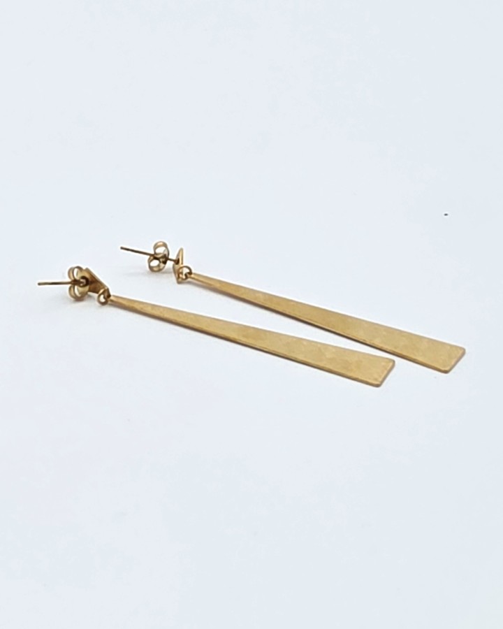 PENDIENTES LARGOS METALIZADOS RECTOS - ACERO INOXIDABLE