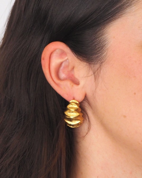 PENDIENTES SEMI ARO VINTAGE - ACERO INOXIDABLE