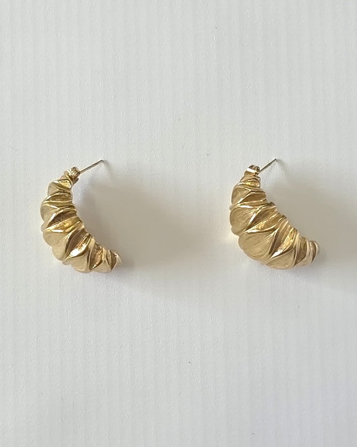 PENDIENTES SEMI ARO VINTAGE - ACERO INOXIDABLE