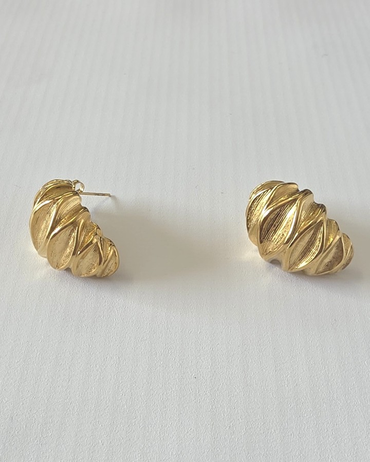 PENDIENTES SEMI ARO VINTAGE - ACERO INOXIDABLE