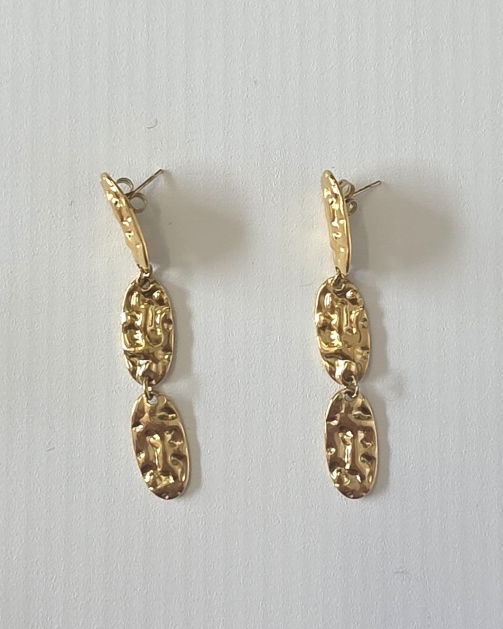 PENDIENTES TRIPLES TEXTURA - ACERO INOXIDABLE