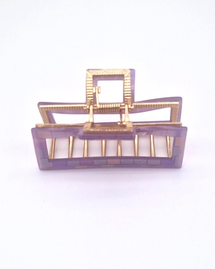 PINZA DE PELO NACARADA RECTANGULAR