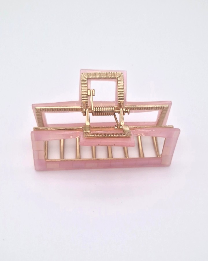 PINZA DE PELO NACARADA RECTANGULAR