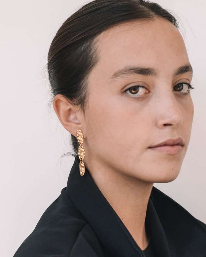 PENDIENTES TRIPLES TEXTURA - ACERO INOXIDABLE