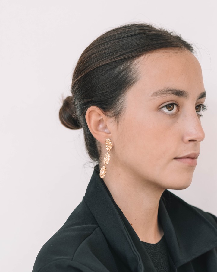 PENDIENTES TRIPLES TEXTURA - ACERO INOXIDABLE