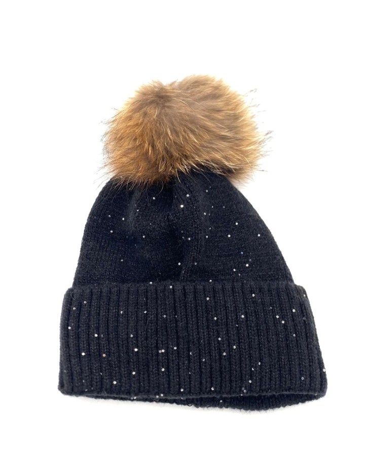 GORRO DE PUNTO CON BRILLANTES