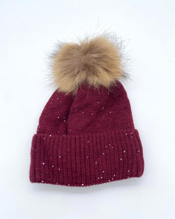 GORRO DE PUNTO CON BRILLANTES
