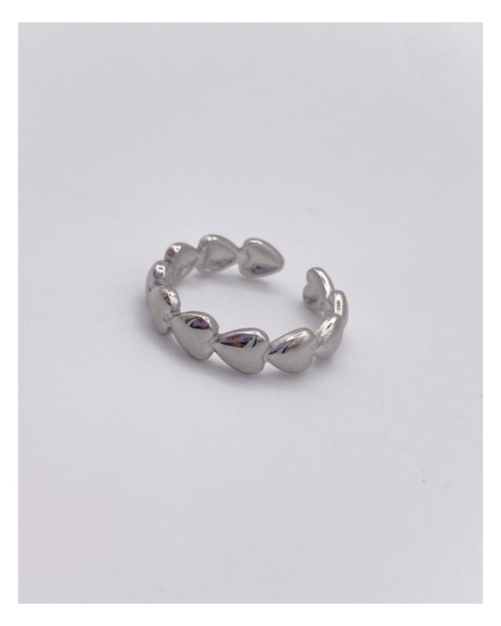 ANILLO AJUSTABLE CORAZONES - ACERO INOXIDABLE