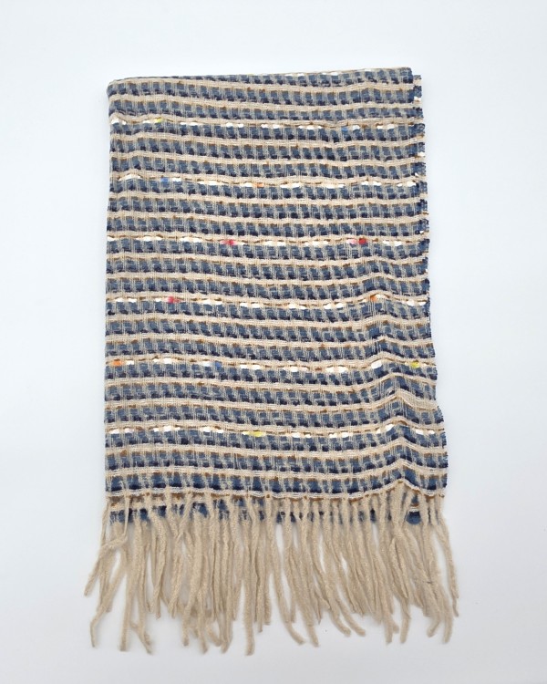 BUFANDA CUADROS CON FLECOS