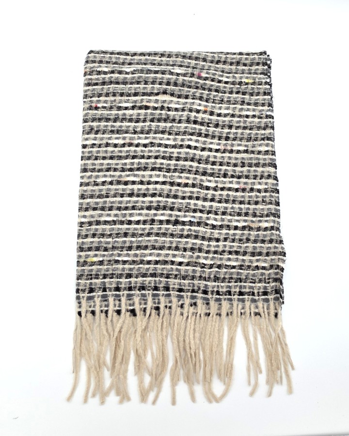 BUFANDA CUADROS CON FLECOS