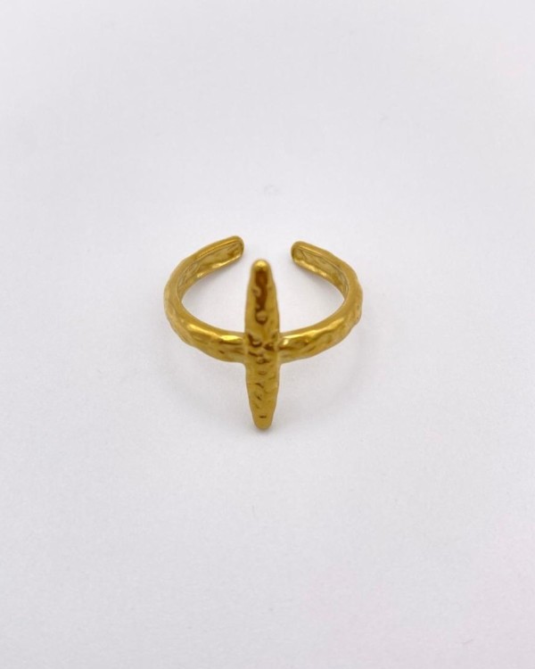 ANILLO AJUSTABLE CRUZ - ACERO INOXIDABLE