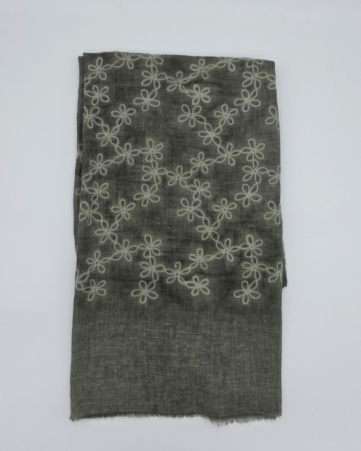 PAÑUELO ESTAMPADO DENIM MEZCLA DE LANA