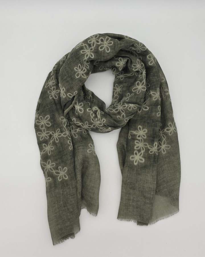 PAÑUELO ESTAMPADO DENIM MEZCLA DE LANA