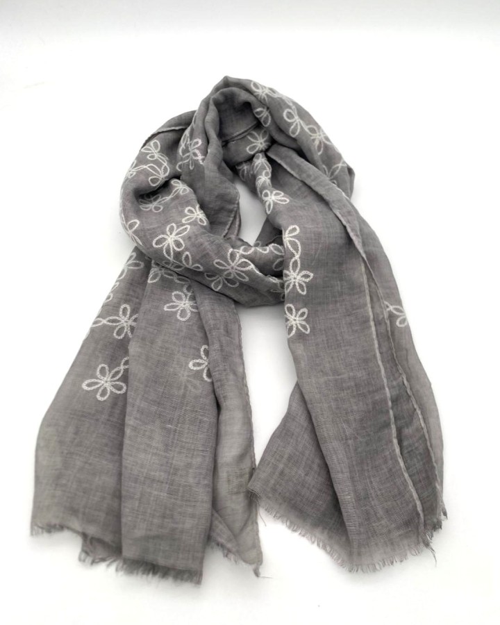 PAÑUELO ESTAMPADO DENIM MEZCLA DE LANA