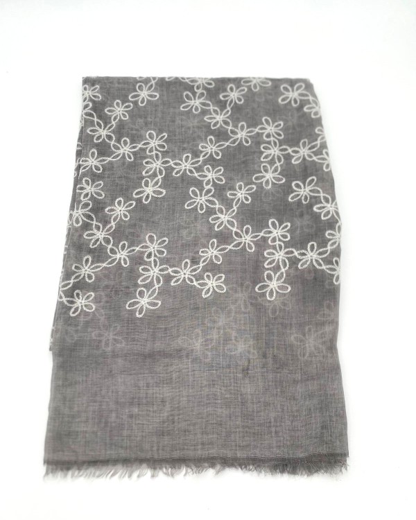 PAÑUELO ESTAMPADO DENIM MEZCLA DE LANA