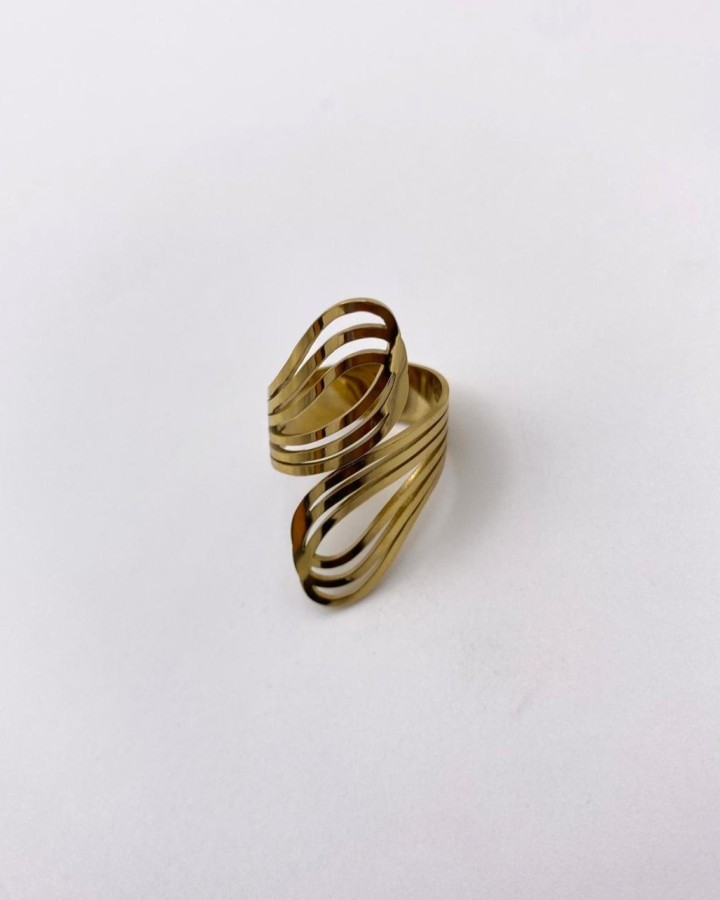 ANILLO AJUSTABLE DOBLE GRIEGA - ACERO INOXIDABLE