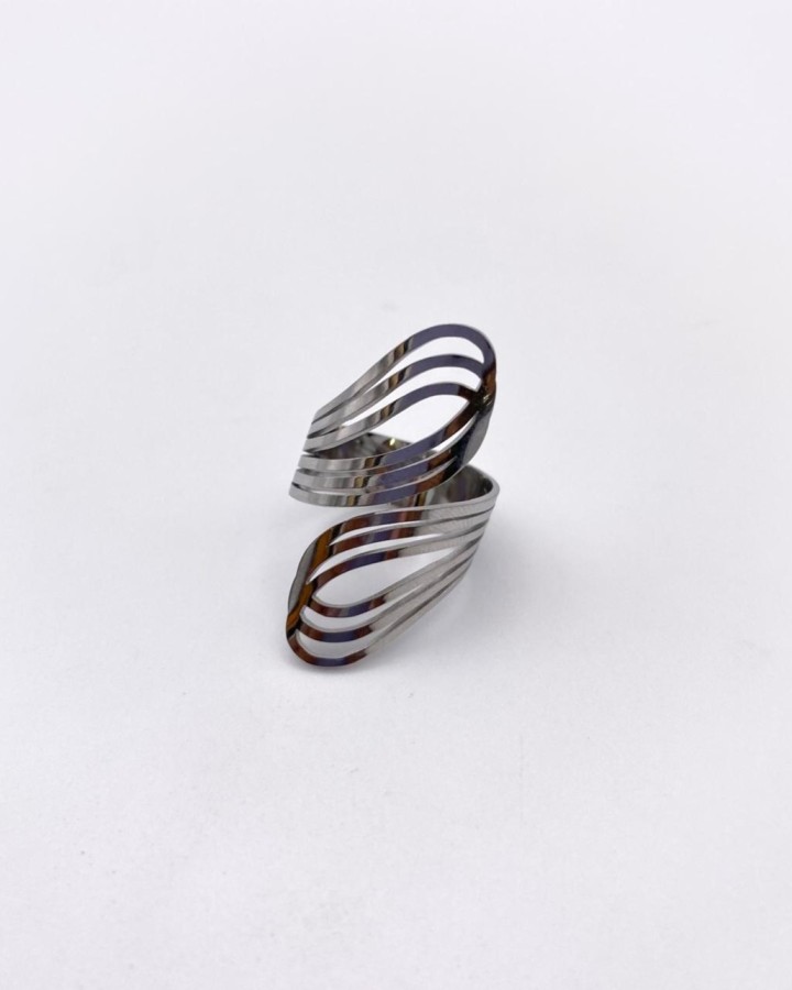 ANILLO AJUSTABLE DOBLE GRIEGA - ACERO INOXIDABLE
