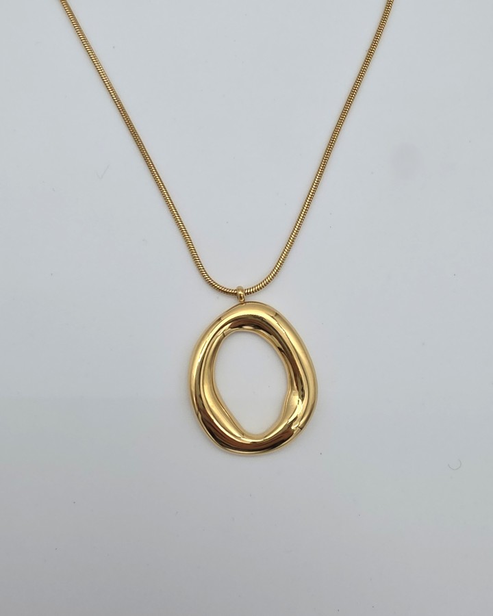 COLLAR CADENA FINA OVAL - ACERO INOXIDABLE