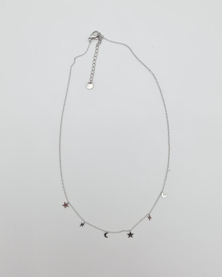 COLLAR CADENA FINA SISTEMA SOLAR - ACERO INOXIDABLE