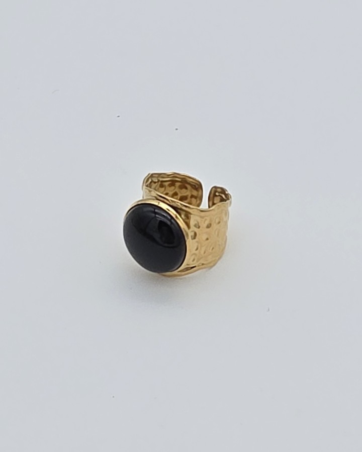 ANILLO AJUSTABLE NEGRO - ACERO INOXIDABLE