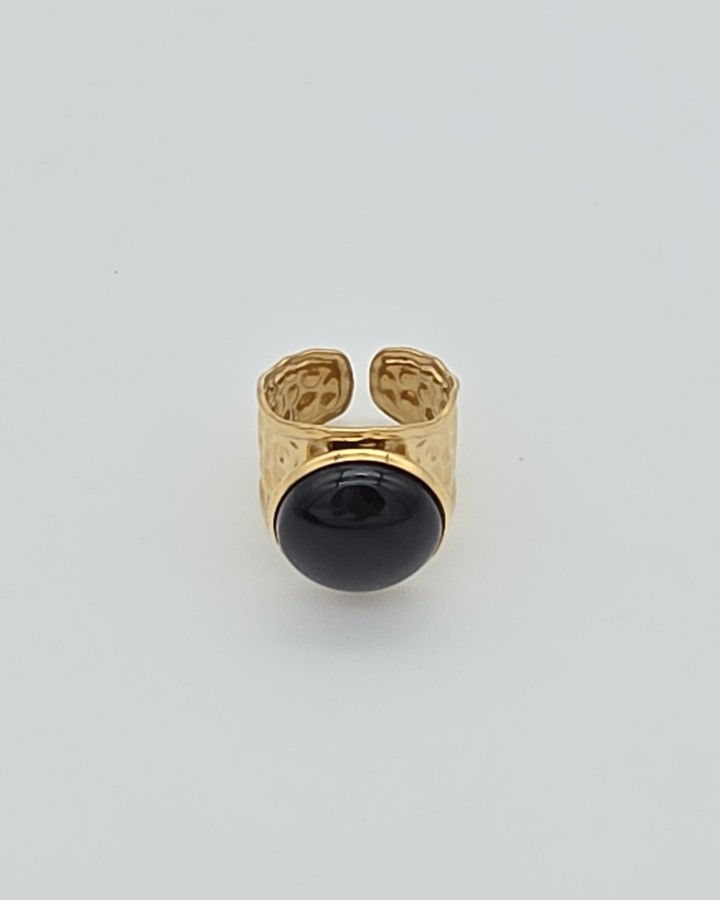 ANILLO AJUSTABLE NEGRO - ACERO INOXIDABLE