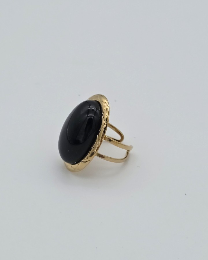 ANILLO AJUSTABLE MAXI NEGRO - ACERO INOXIDABLE
