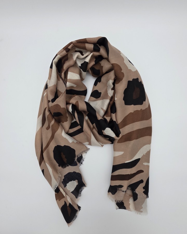PAÑUELO ANIMAL PRINT CON FLECOS