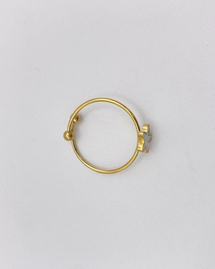 ANILLO AJUSTABLE ESTRELLA NACARADA - ACERO INOXIDABLE