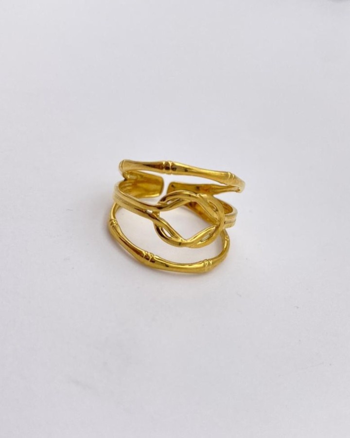 ANILLO AJUSTABLE TRIPLE NUDO - ACERO INOXIDABLE