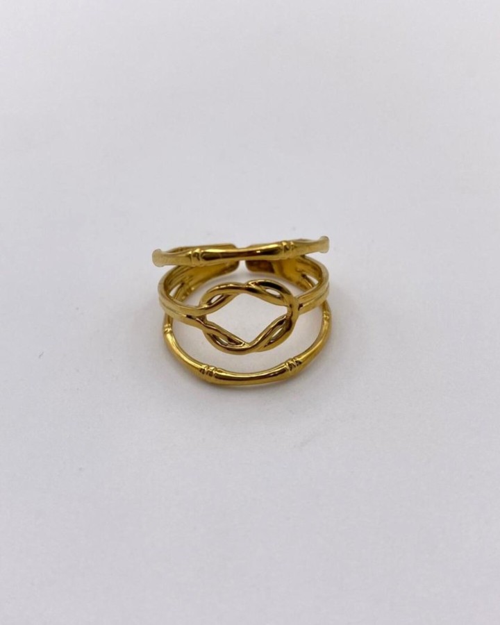 ANILLO AJUSTABLE TRIPLE NUDO - ACERO INOXIDABLE