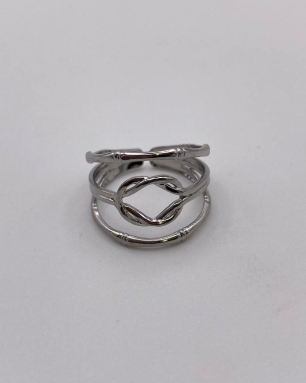 ANILLO AJUSTABLE TRIPLE NUDO - ACERO INOXIDABLE