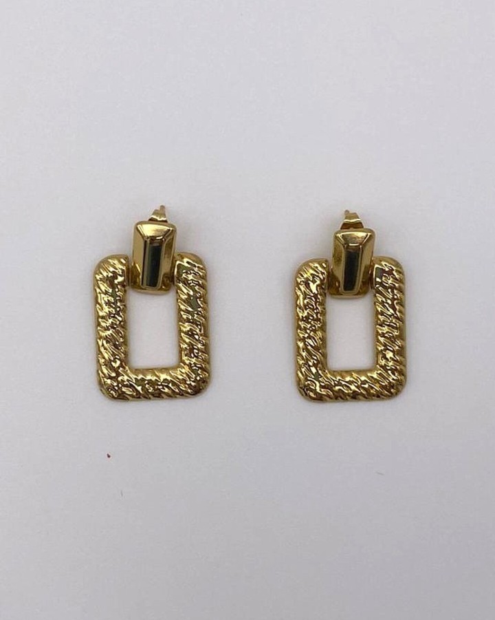 PENDIENTES RECTANGULARES VINTAGE - ACERO INOXIDABLE