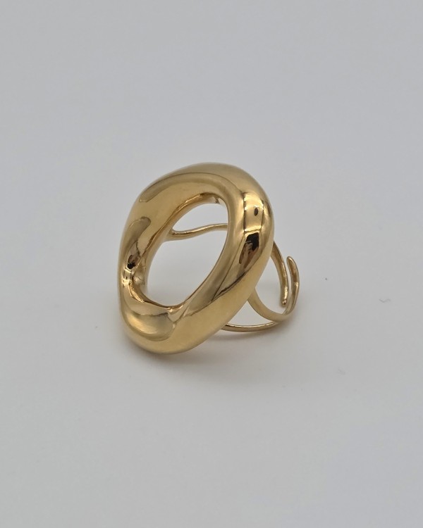 ANILLO AJUSTABLE OVAL GRANDE - ACERO INOXIDABLE
