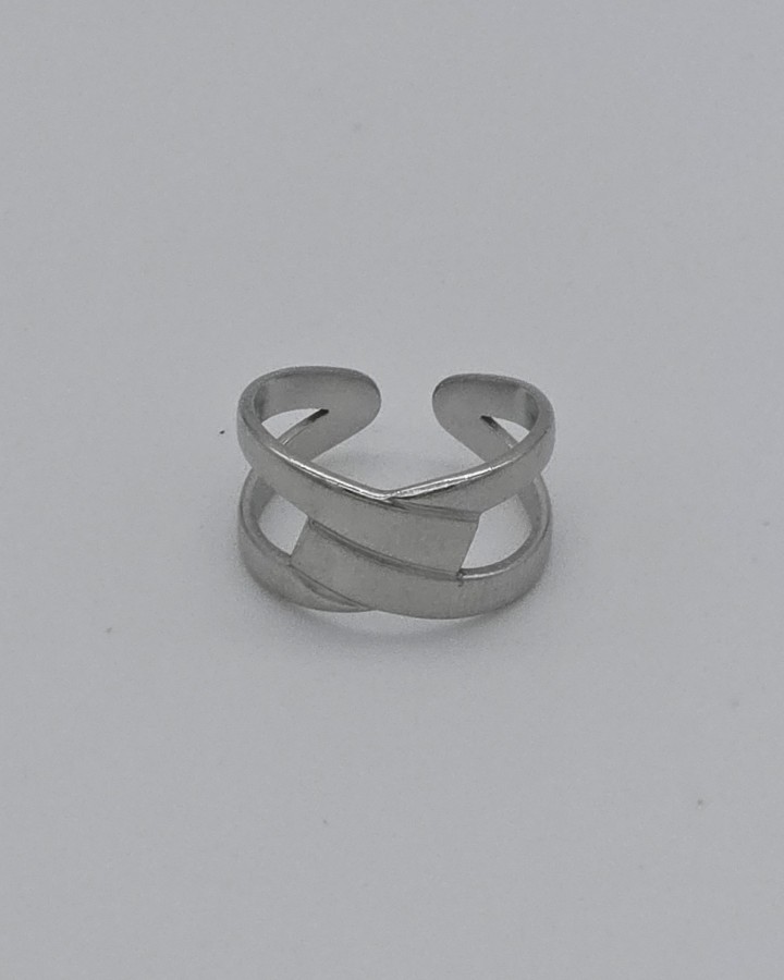 ANILLO AJUSTABLE GEOMÉTRICO - ACERO INOXIDABLE